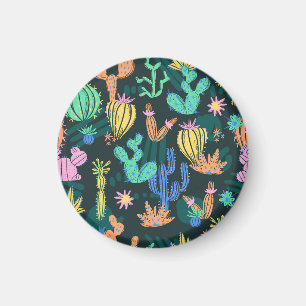 Aimant Cactus dessiné à la main : sans couture scandinave