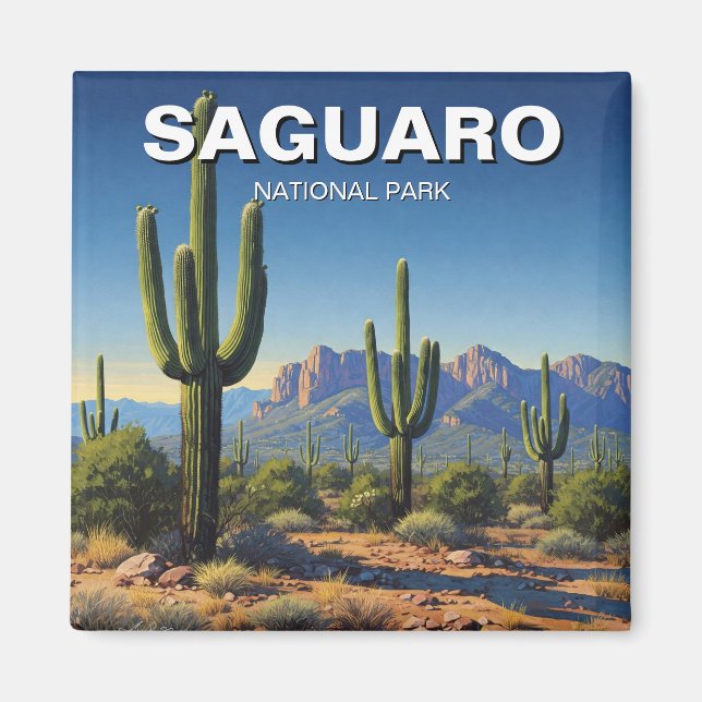 Aimant Cactus du Parc national du Saguaro Souvenir (Devant)
