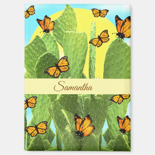 Aimant Cactus et papillons fantaisistes