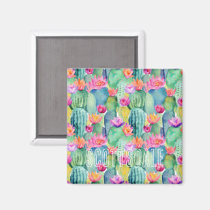 Aimant Cactus Fleur LOCATION Aquarelle Art Desert