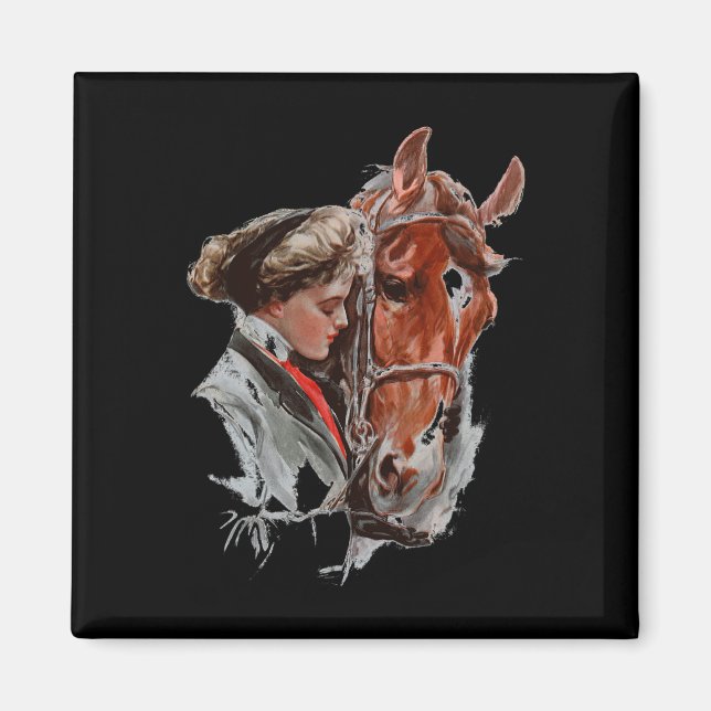 Aimant Cadeau À Cheval Pour Filles Femmes Qui Aiment Les  (Devant)