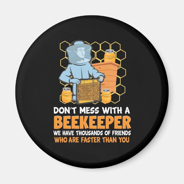 Aimant Cadeau apiculteur | Ne Pas Miser Avec Un Abeignon (Devant)