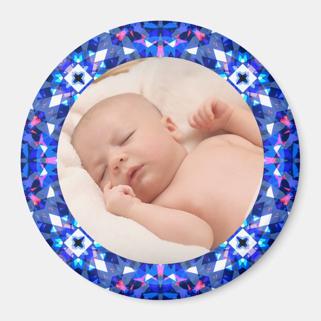 Aimant Cadeau bleu Baby Boy Grand-Parent's Gift Photo Mag (Devant)