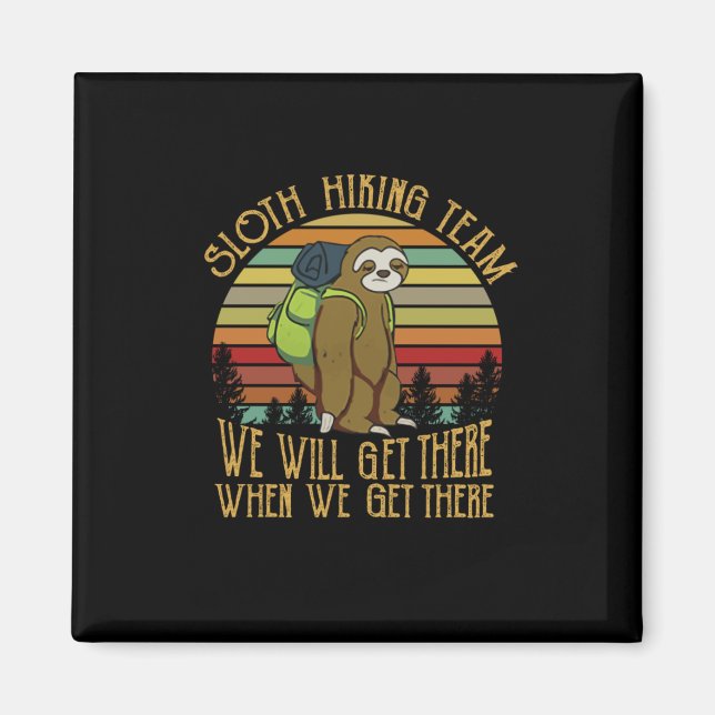 Aimant Cadeau Camper | Équipe Vintage de Randonnée Sloth  (Devant)