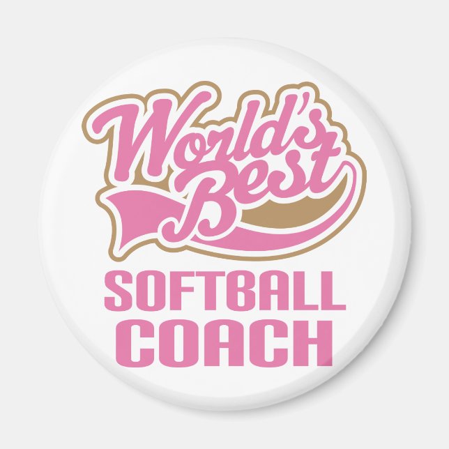 Aimant Cadeau Coach Softball (Devant)
