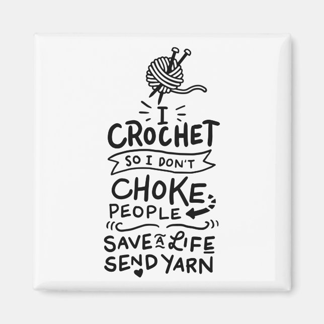 Aimant Cadeau Crochet Crocheter (Devant)