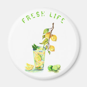 Aimant Cadeau d'aimant pour boire du citron frais - Texte