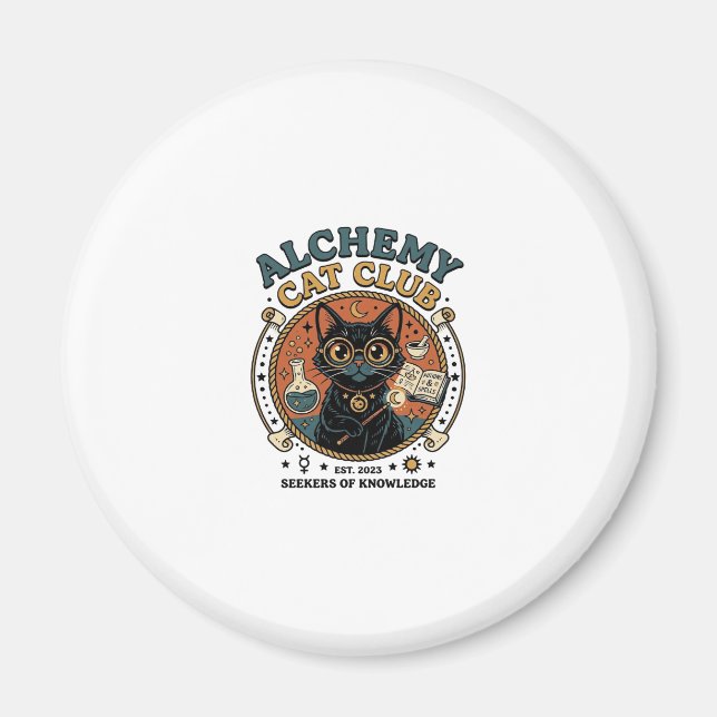 Aimant Cadeau d'amour de chat d'alchimie - Alchemy Cat Cl (Devant)