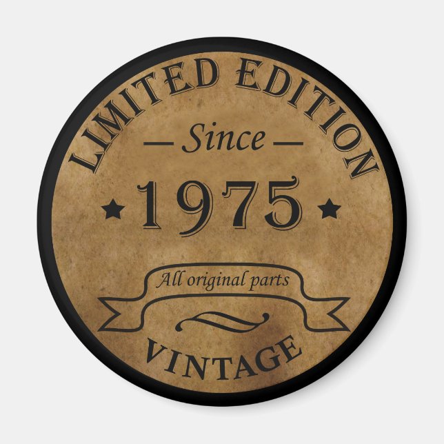 Aimant Cadeau d'anniversaire de naissance en 1975 (Devant)