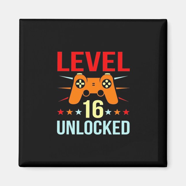 Aimant Cadeau d'anniversaire | Gamer déverrouillé de nive (Devant)