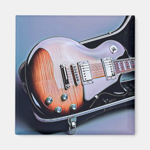 Aimant cadeau d'anniversaire guitariste vintage