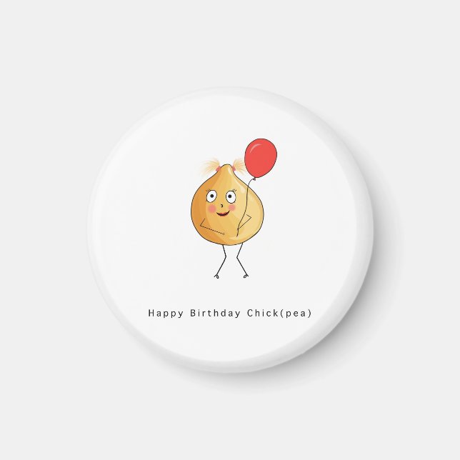 Aimant Cadeau d'anniversaire. Joyeux Anniversaire Chick,  (Devant)