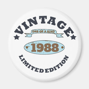 Aimant Cadeau d'anniversaire vintage personnalisé
