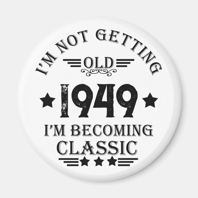 Aimant Cadeau d'anniversaire vintage personnalisé (Devant)