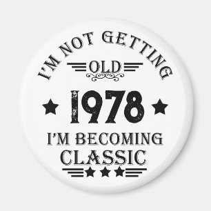 Aimant Cadeau d'anniversaire vintage personnalisé