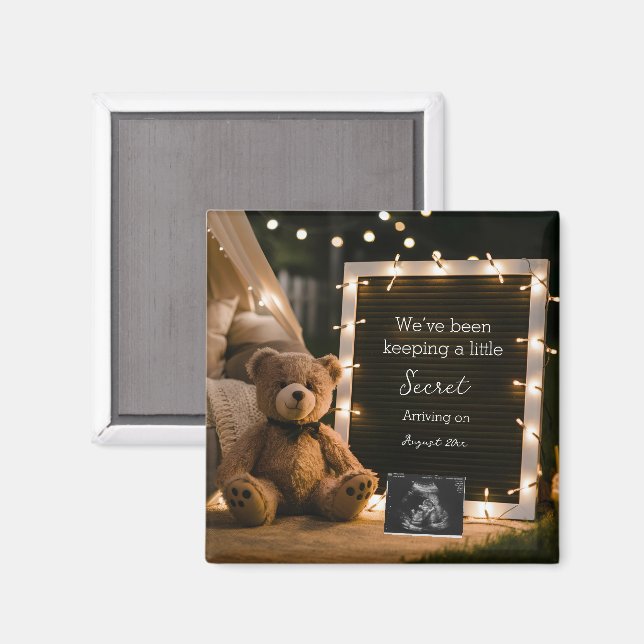 Aimant Cadeau d'annonce de grossesse Teddy Bear Cozy Nigh (Recto/Verso)