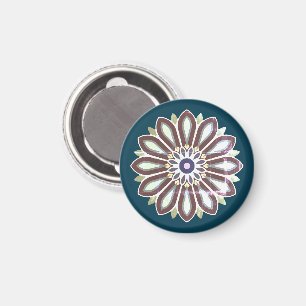 AIMANT CADEAU D'ART FLEURI COLORÉ FILLE MAMAN PATRONNE 20