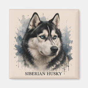 Aimant Cadeau d'aventure pour amateur de Husky sibérien