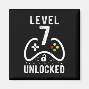 Aimant Cadeau de 7e anniversaire de jeu vidéo Niveau 7 dé