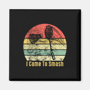 Aimant Cadeau de badminton vintage - Je suis venu écraser