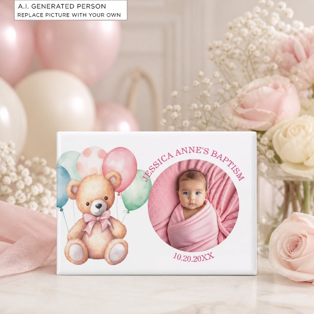 Aimant Cadeau de baptême de fille avec photo spéciale (Créateur téléchargé)