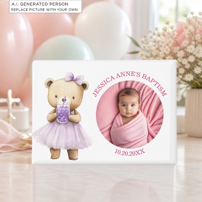 Aimant Cadeau de baptême pour fille avec photo spéciale (Créateur téléchargé)
