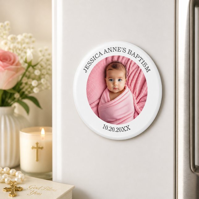 Aimant Cadeau de baptême pour fille avec photo spéciale (Créateur téléchargé)