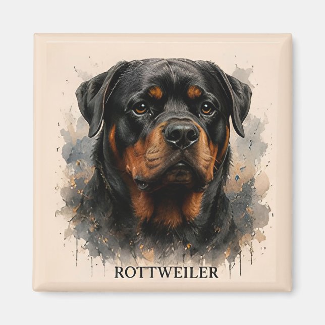Aimant Cadeau de chien de garde Rottweiler (Devant)