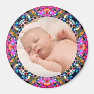Aimant Cadeau de chute rose Bébé Fille Grand-Parrain Phot