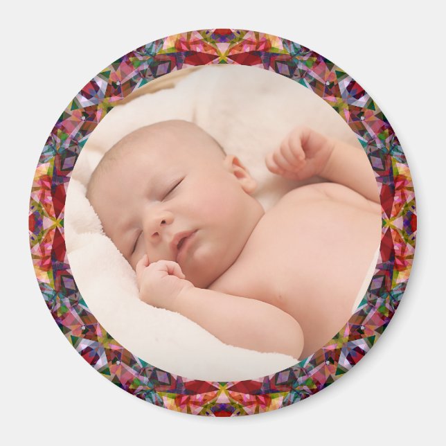 Aimant Cadeau de chute rouge Bébé Fille Grand-Parrain Pho (Devant)