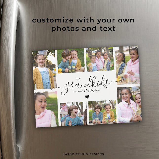 Aimant Cadeau de collage de photos de petits-enfants pour (Personalize with your photos and text.)