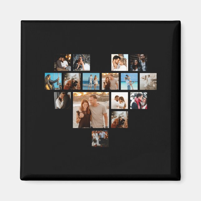Aimant Cadeau de couples Saint-Valentin Collage photo de  (Devant)