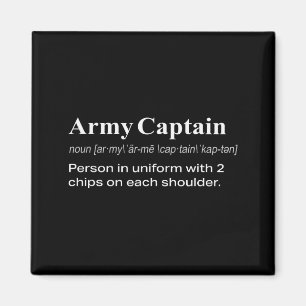 Aimant Cadeau de définition de capitaine d'armée militair