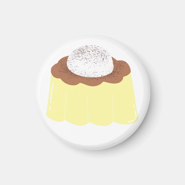 Aimant Cadeau de dessert de pudding crémeux à la crème (Devant)