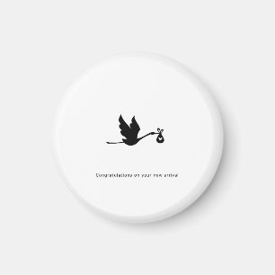Aimant Cadeau de félicitations, nouvelle arrivée, cigogne