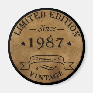 Aimant Cadeau de fête d'anniversaire de 1987
