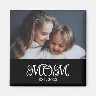 Aimant Cadeau de fête des mères photo de maman établie