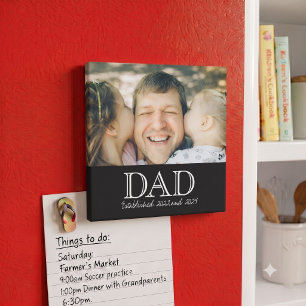 Aimant Cadeau de fête des pères minimaliste photo du papa