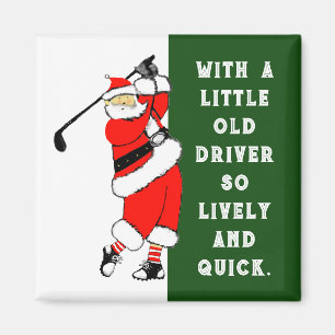 Aimant Cadeau de golf à glisser dans le bas de Noël
