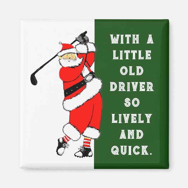 Aimant Cadeau de golf à glisser dans le bas de Noël (Devant)