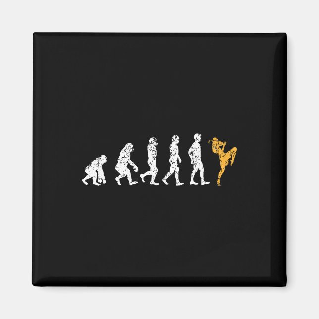 Aimant Cadeau de kickboxing Funny Evolution Muay Thai  (Devant)