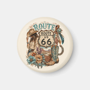 Aimant Cadeau de la route maternelle cowgirl Western Boho
