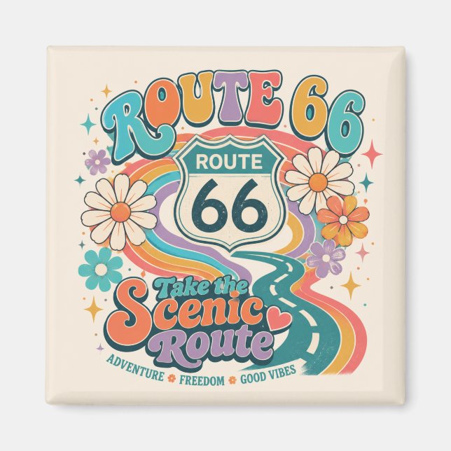 Aimant Cadeau de la Route Mère Rétro Groovy (Devant)
