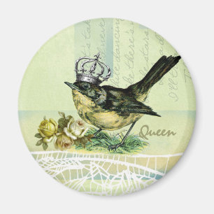 Aimant Cadeau de la Saint-Valentin vintage Queen Bird