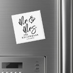 Aimant Cadeau de mariage écriture noir blanc<br><div class="desc">Cadeau de mariage aimant personnalisé.</div>