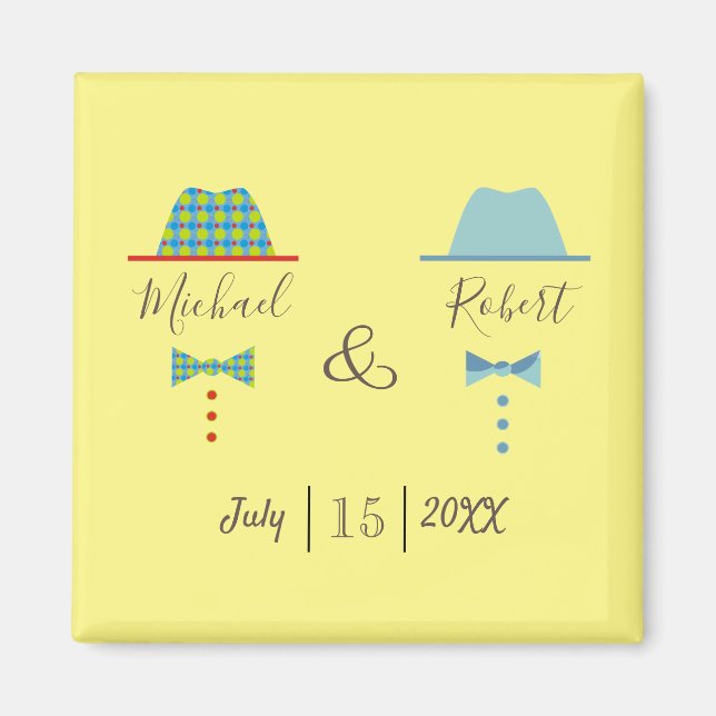 Aimant Cadeau de mariage gay (Devant)