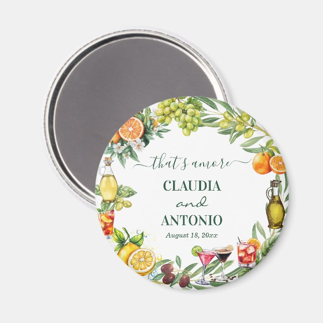 Aimant Cadeau de mariage italien That's Amore Citrus (Recto/Verso)