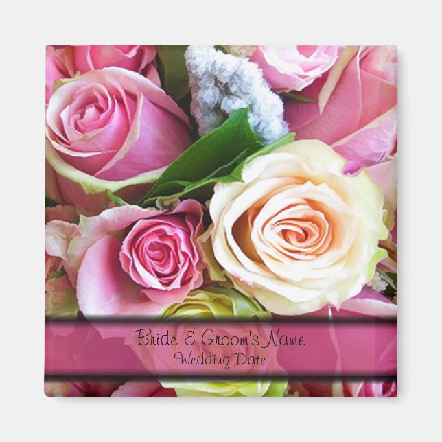 Aimant Cadeau de mariage personnalisé (Devant)