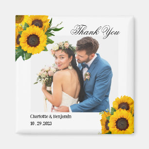 Aimant Cadeau de mariage photo tournesol de campagne