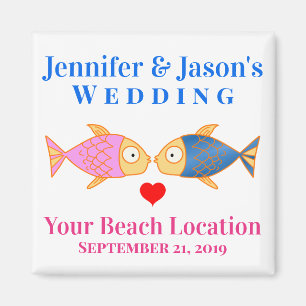 Aimant Cadeau de mariage Poisson Plage Destination Tropic
